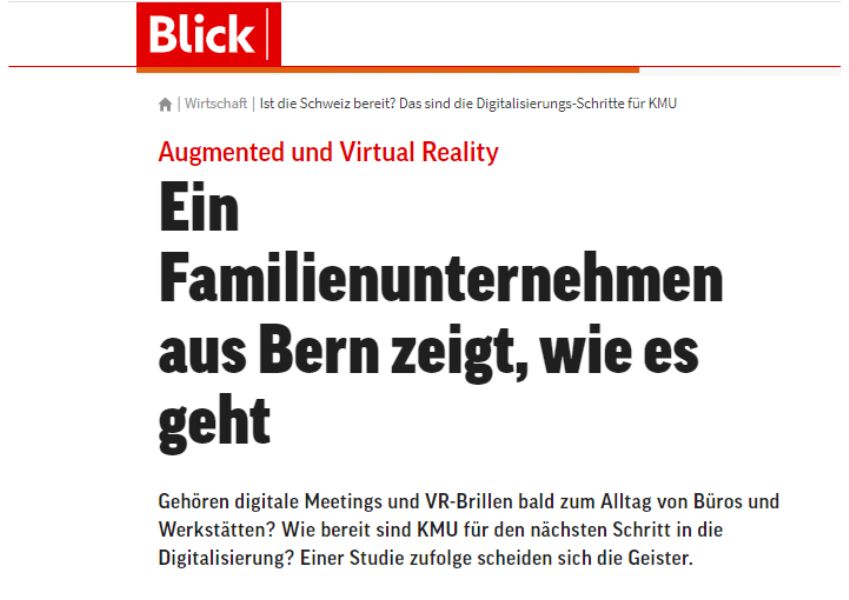 Beitrag Blick Immersive Technologien KMU